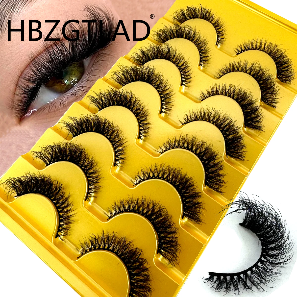 HBZGTLAD Новые 8 пар накладных – обзор и цена Eyelash Extension Cat Eye Wispy