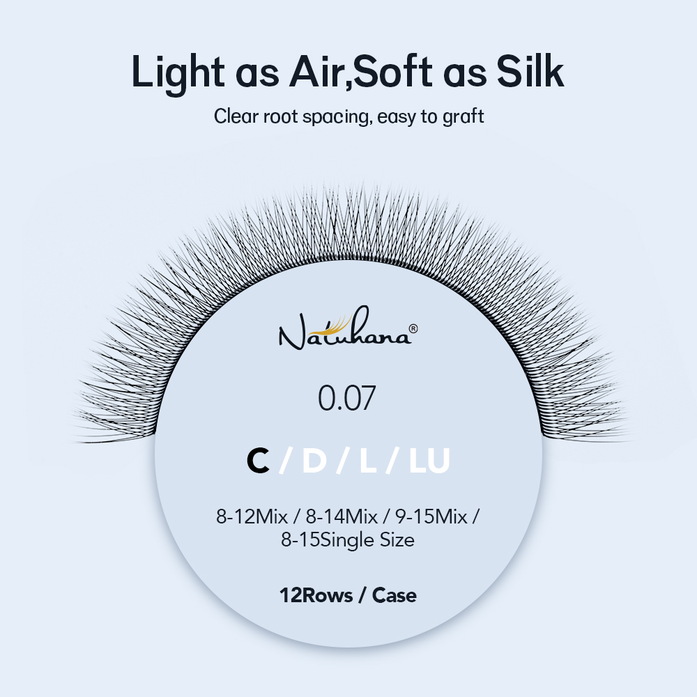 NATUHANA с одним кончиком 2D Y – обзор и цена Eyelash Extension C Curl