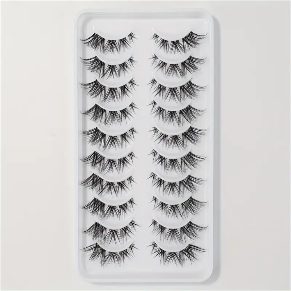 10 пар накладных ресниц, класт – обзор и цена Eyelash Extension Cat Eye Wispy