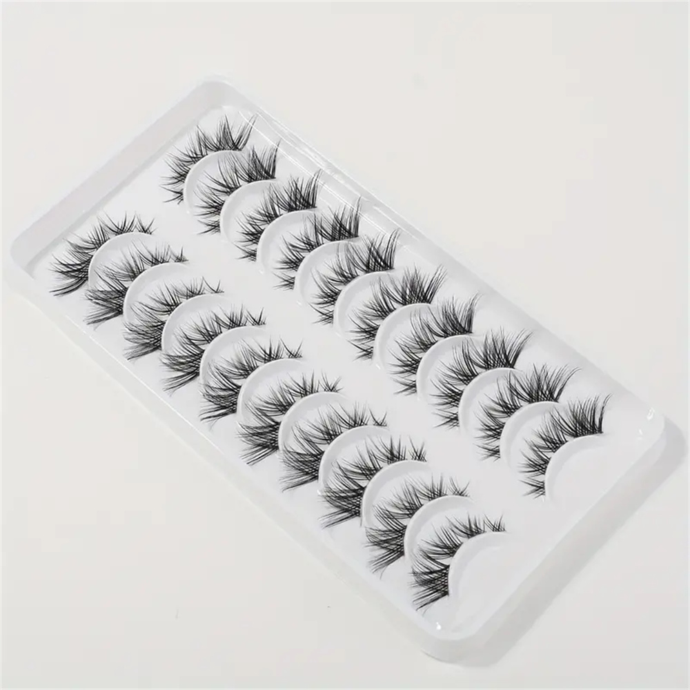 10 пар накладных ресниц, класт – обзор и цена Eyelash Extension Cat Eye Wispy