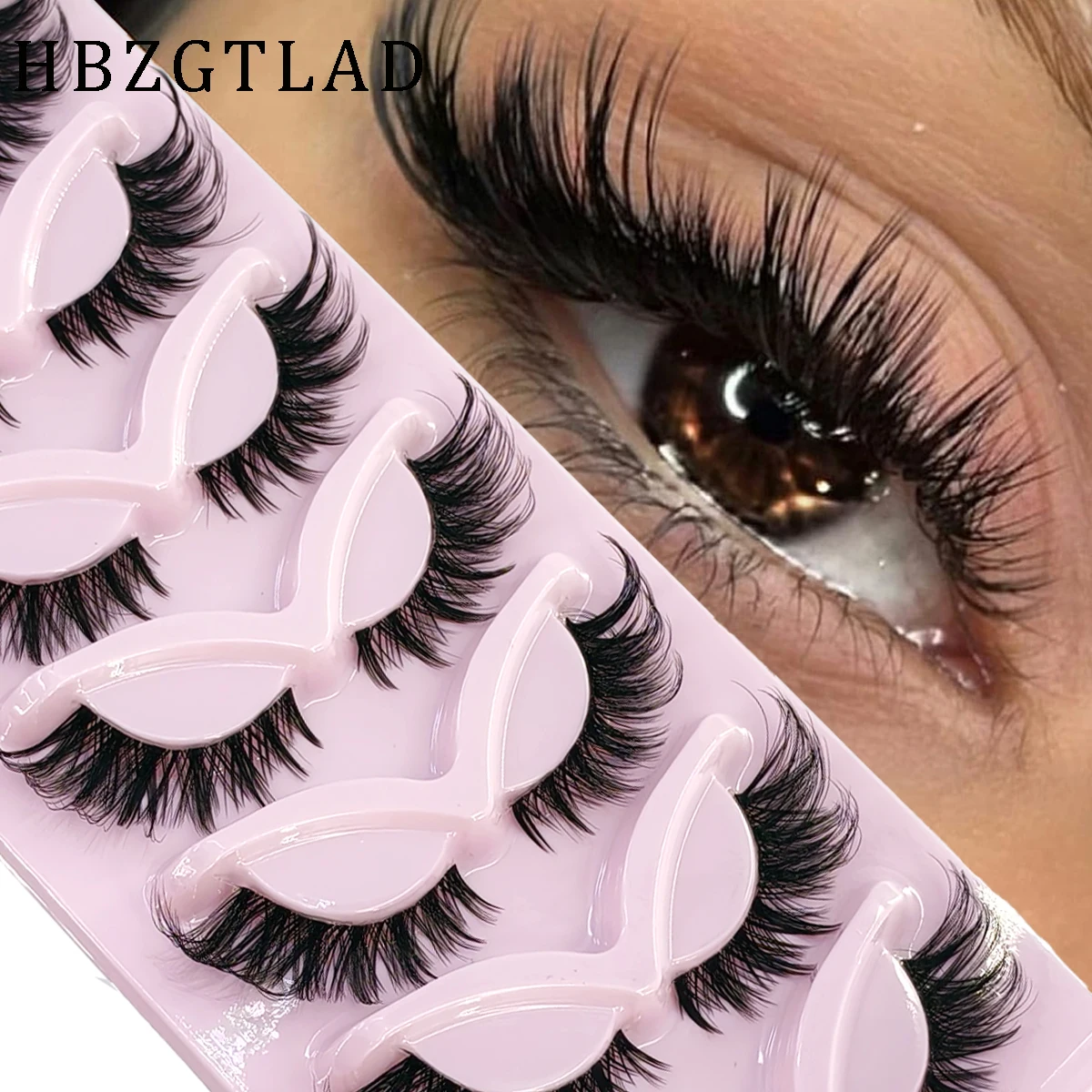 HBZGTLAD 7 пар ресниц с эффект – обзор и цена Eyelash Extension Cat Eye Wispy