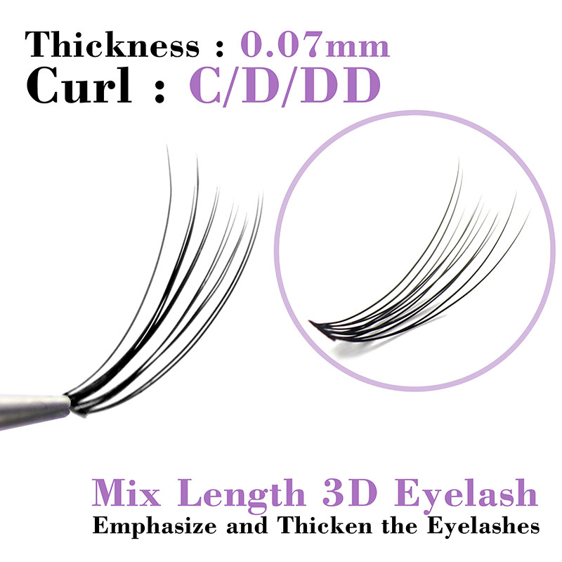 Kimcci C/D/DD Curl Mix Длина 3 – обзор и цена Eyelash Extension C Curl